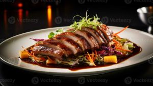 Grilled Duck Filet with Tamarind Sauce.