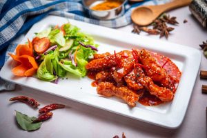 Crispy Chicken with Honey, Pepper and Sesame