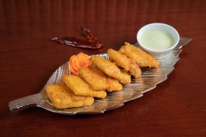 Tofu PakoraCrispy chickpea pastries with tofu, Tamarind sauce